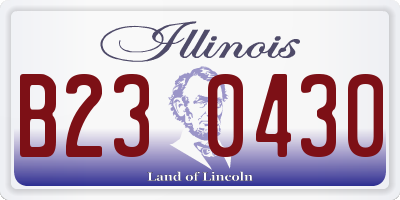 IL license plate B230430