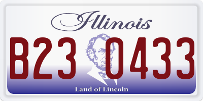 IL license plate B230433