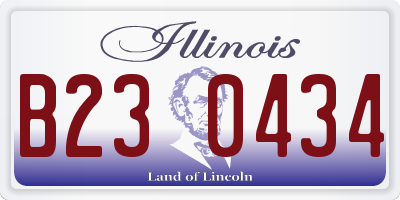 IL license plate B230434