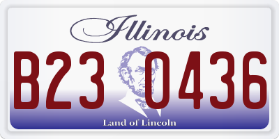 IL license plate B230436