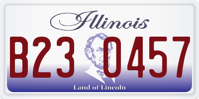 IL license plate B230457