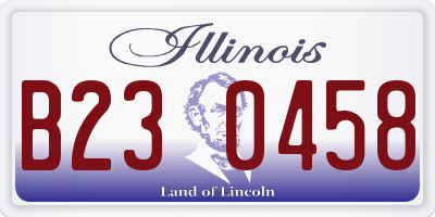 IL license plate B230458