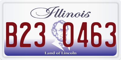 IL license plate B230463