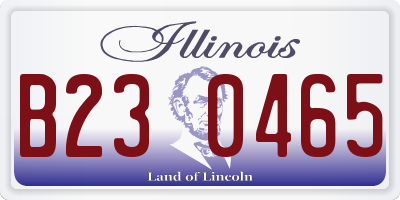 IL license plate B230465