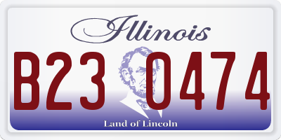IL license plate B230474