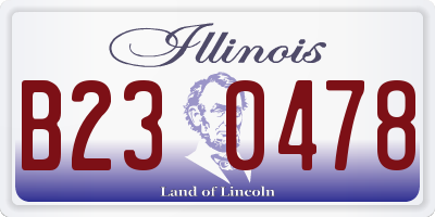 IL license plate B230478