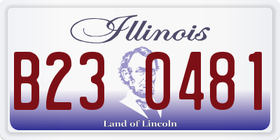 IL license plate B230481