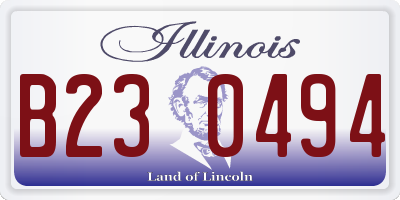 IL license plate B230494