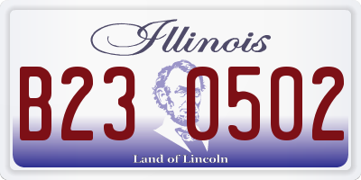 IL license plate B230502