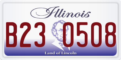 IL license plate B230508
