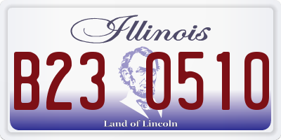 IL license plate B230510