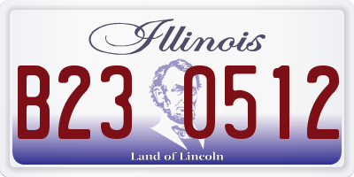 IL license plate B230512
