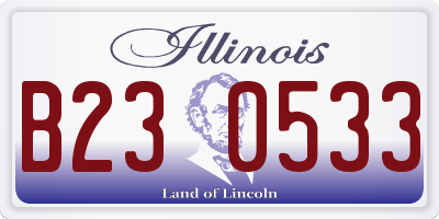 IL license plate B230533