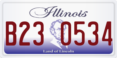 IL license plate B230534