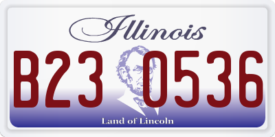 IL license plate B230536