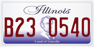 IL license plate B230540