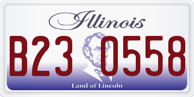 IL license plate B230558