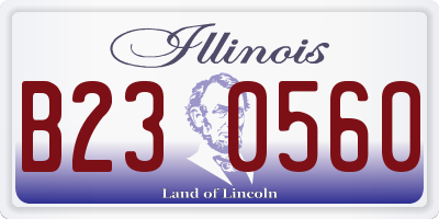 IL license plate B230560