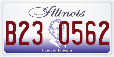 IL license plate B230562