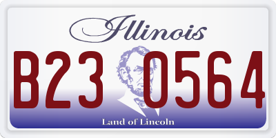 IL license plate B230564