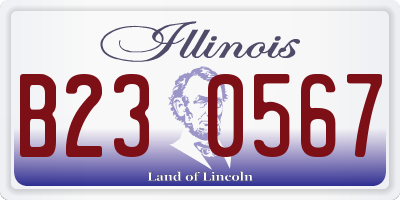 IL license plate B230567