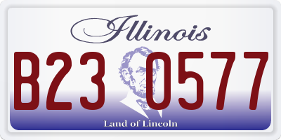 IL license plate B230577