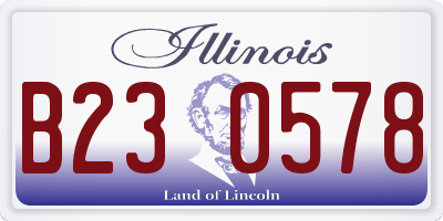 IL license plate B230578