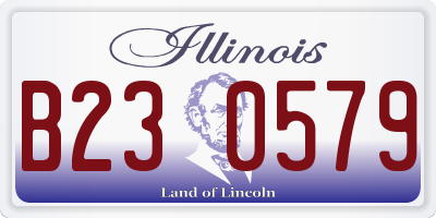 IL license plate B230579