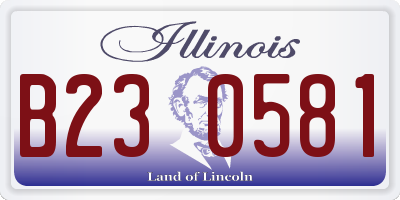 IL license plate B230581
