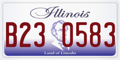 IL license plate B230583