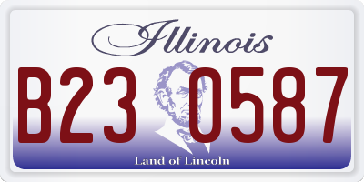 IL license plate B230587