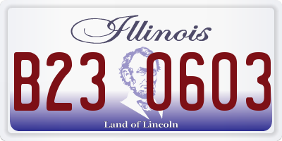 IL license plate B230603