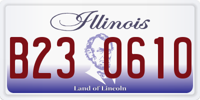 IL license plate B230610
