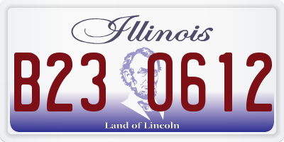 IL license plate B230612