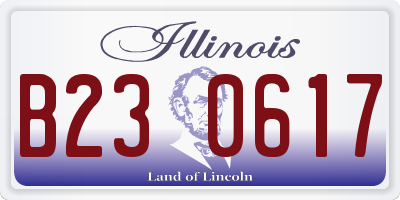 IL license plate B230617