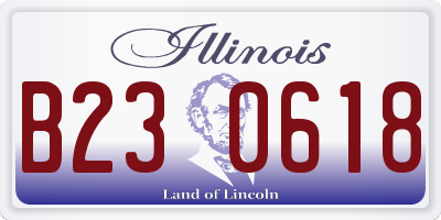 IL license plate B230618