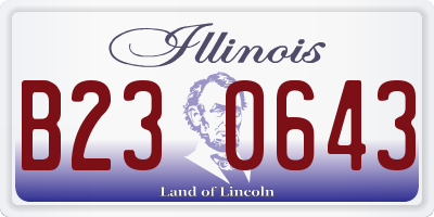 IL license plate B230643