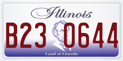 IL license plate B230644