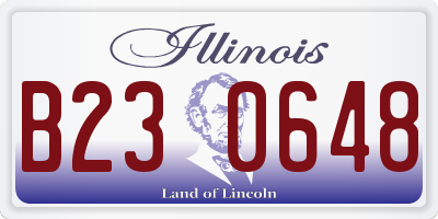 IL license plate B230648