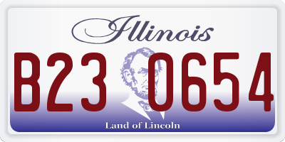 IL license plate B230654