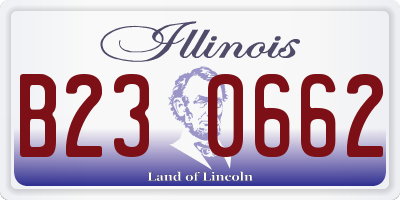 IL license plate B230662