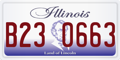 IL license plate B230663