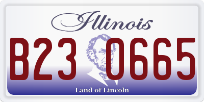 IL license plate B230665