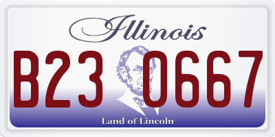 IL license plate B230667