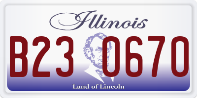 IL license plate B230670