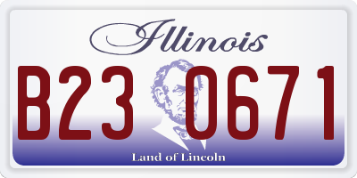 IL license plate B230671