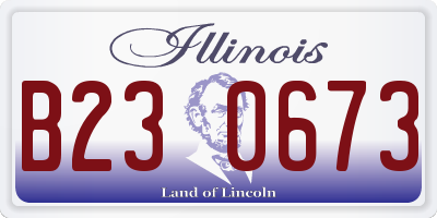 IL license plate B230673