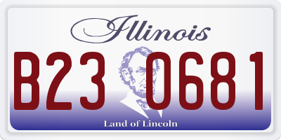 IL license plate B230681