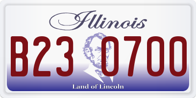 IL license plate B230700