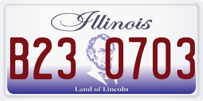 IL license plate B230703